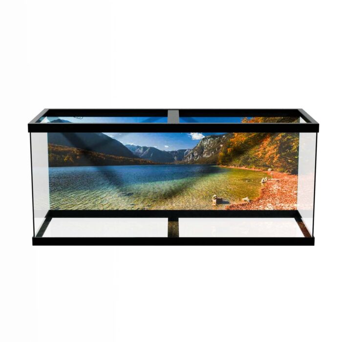 Stunning Autumn Lake makes a perfect background for any fresh or salt water tank or aquarium as well as dry terrariums.