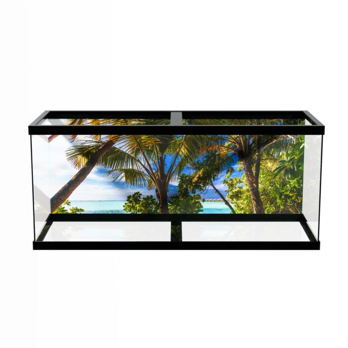 Palm Tree Beach makes a perfect background for any fresh or salt water tank or aquarium as well as dry terrariums.