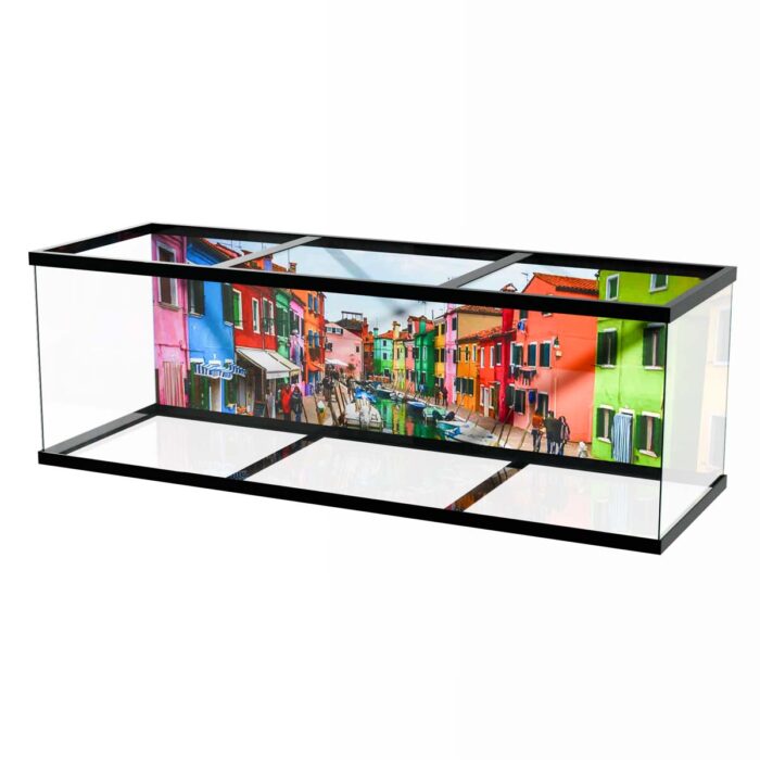 Burano Venice Italy makes a perfect background for any fresh or salt water tank or aquarium as well as dry terrariums.