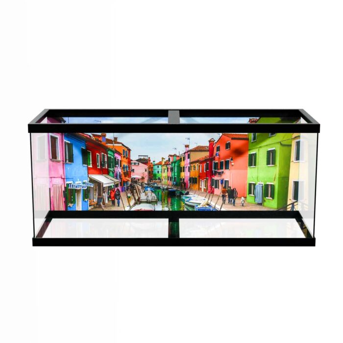 Burano Venice Italy makes a perfect background for any fresh or salt water tank or aquarium as well as dry terrariums.