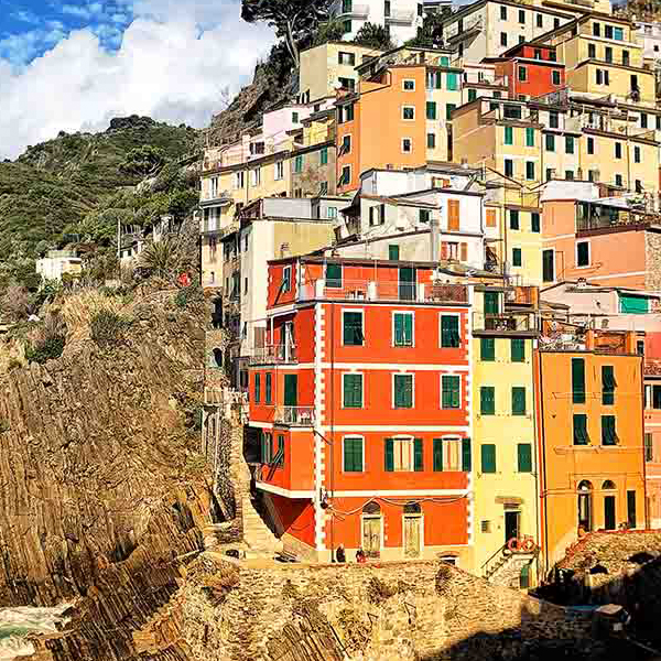 Amazing homes in Riomaggiore makes a perfect background for any fresh or salt water tank or aquarium as well as dry terrariums.