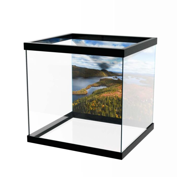 Aerial Lake Hills will make a perfect background for any fresh or salt water tank or aquarium as well as dry terrariums.