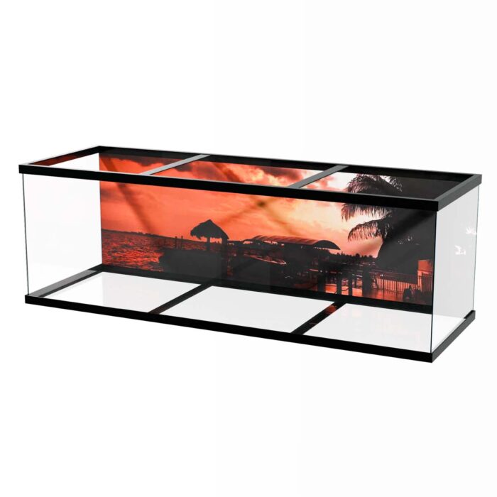 Sunset Over Docks makes a perfect background for any fresh or salt water tank or aquarium as well as dry terrariums.