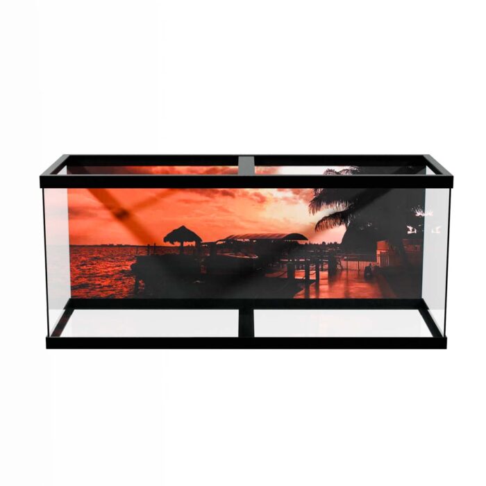 Sunset Over Docks makes a perfect background for any fresh or salt water tank or aquarium as well as dry terrariums.