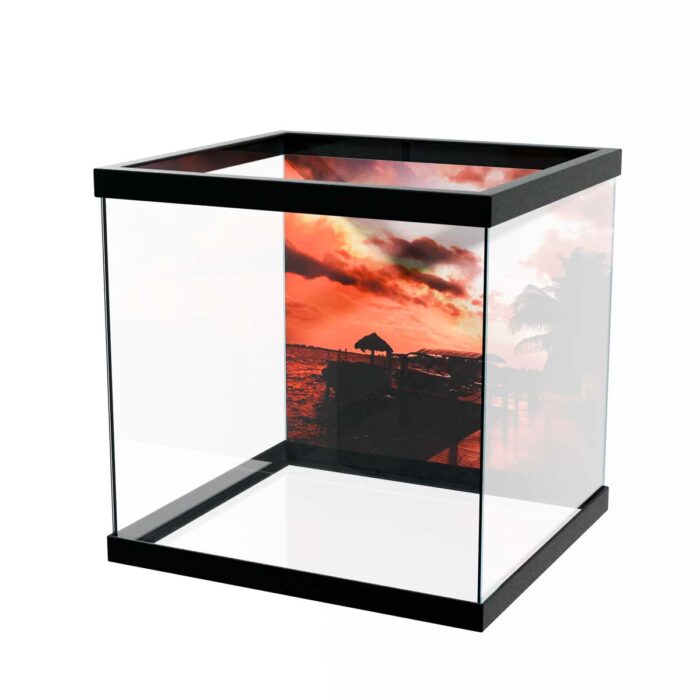 Sunset Over Docks makes a perfect background for any fresh or salt water tank or aquarium as well as dry terrariums.