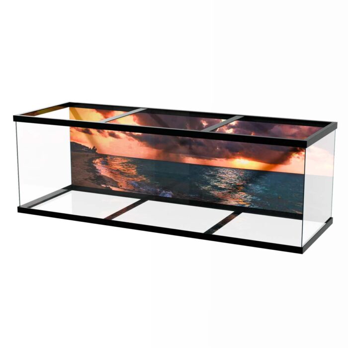 Sunset Over Ocean makes a perfect background for any fresh or salt water tank or aquarium as well as dry terrariums.