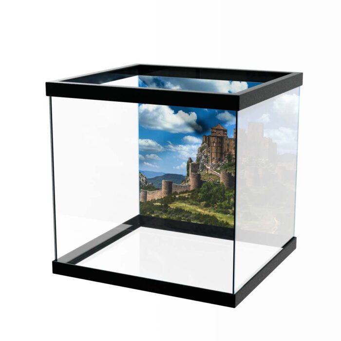 Blue Sky Castle makes a perfect background for any fresh or salt water tank or aquarium as well as dry terrariums.