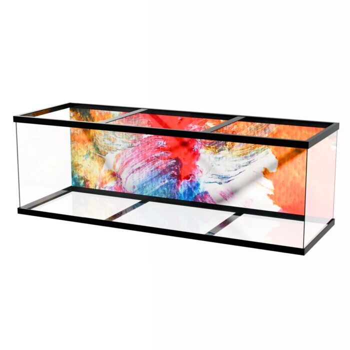 Colorful Vibrant Painting II makes a perfect background for any fresh or salt water tank or aquarium as well as dry terrariums.