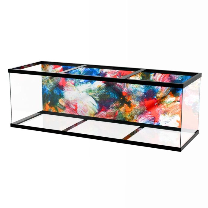 Colorful Vibrant Painting III makes a perfect background for any fresh or salt water tank or aquarium as well as dry terrariums.