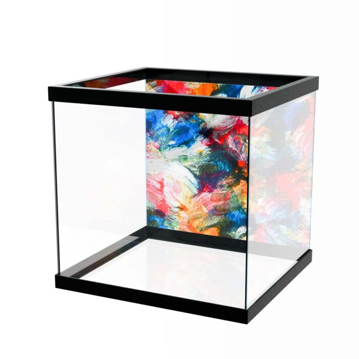 Colorful Vibrant Painting III makes a perfect background for any fresh or salt water tank or aquarium as well as dry terrariums.