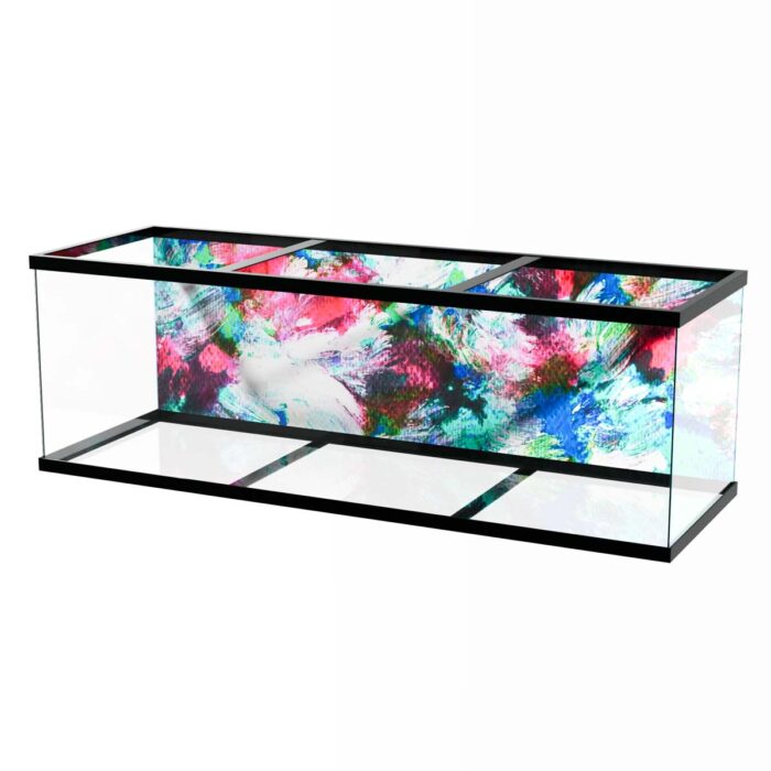 Colorful Vibrant Painting IV makes a perfect background for any fresh or salt water tank or aquarium as well as dry terrariums.