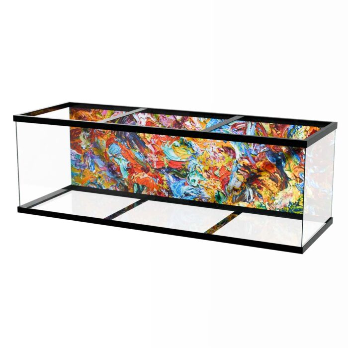 Colorful Vibrant Painting makes a perfect background for any fresh or salt water tank or aquarium as well as dry terrariums.