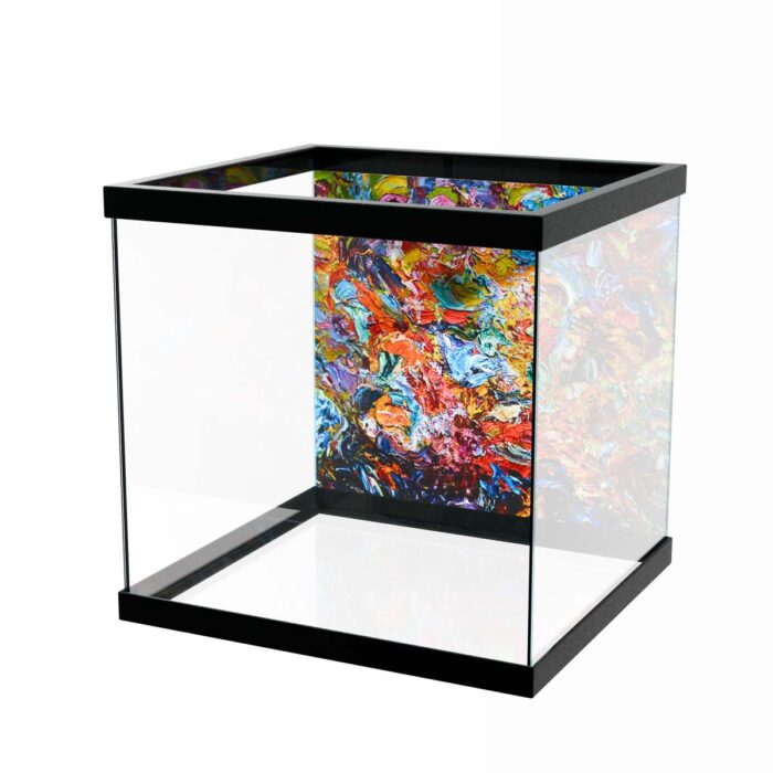 Colorful Vibrant Painting makes a perfect background for any fresh or salt water tank or aquarium as well as dry terrariums.