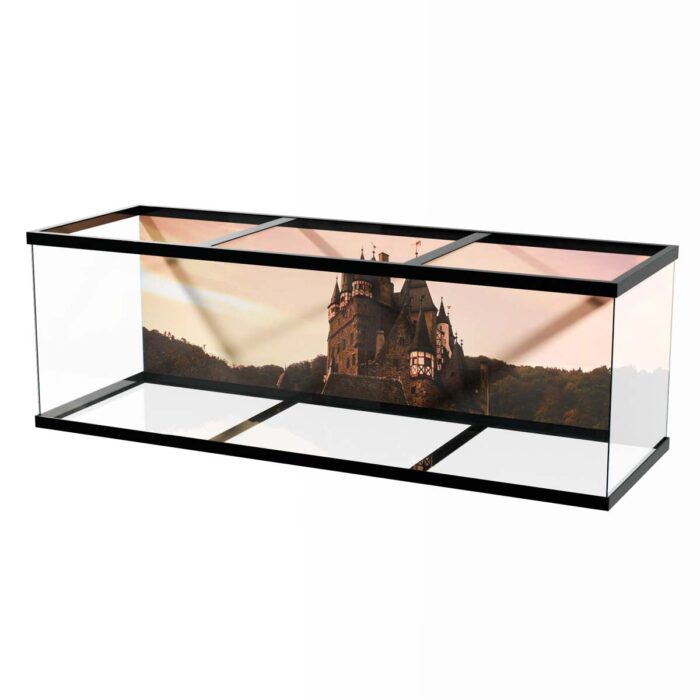 Burg Castle Sunrise makes a perfect background for any fresh or salt water tank or aquarium as well as dry terrariums.