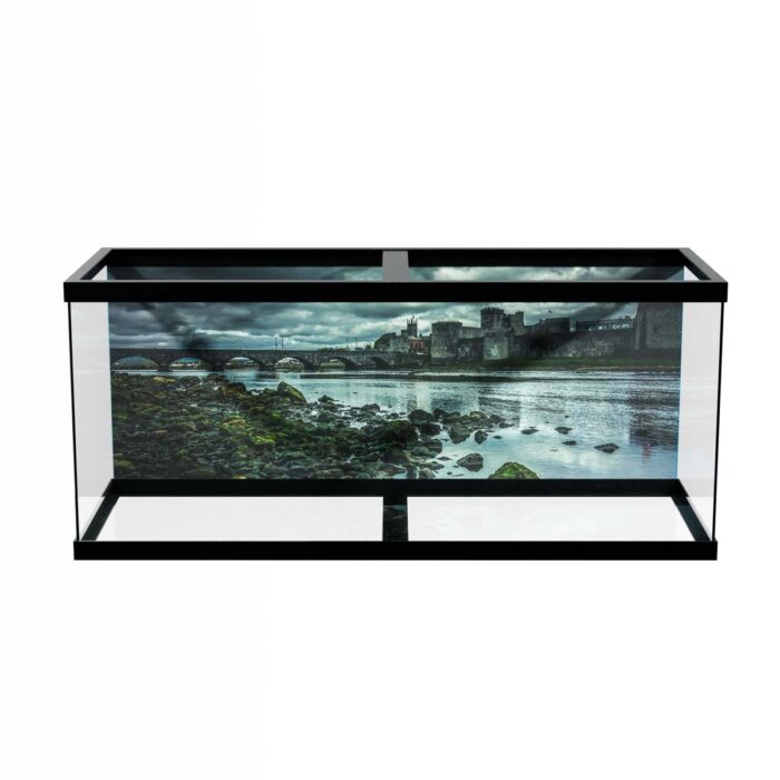 Cloudy Castle View makes a perfect background for any fresh or salt water tank or aquarium as well as dry terrariums.