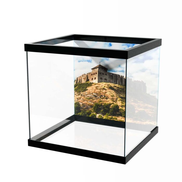 Upward Castle View makes a perfect background for any fresh or salt water tank or aquarium as well as dry terrariums.