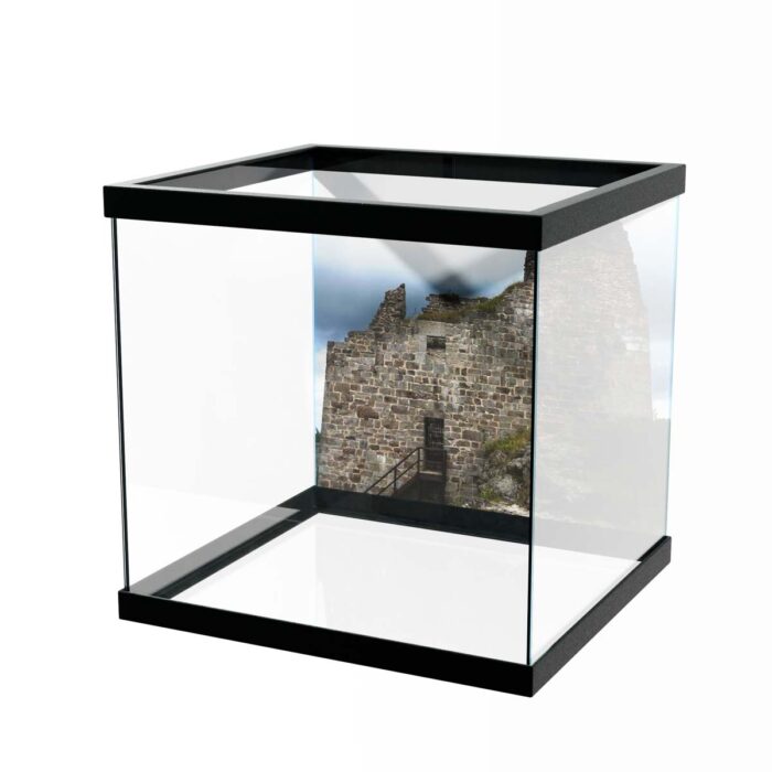 Cloudy Tower Ruins make a perfect background for any fresh or salt water tank or aquarium as well as dry terrariums.