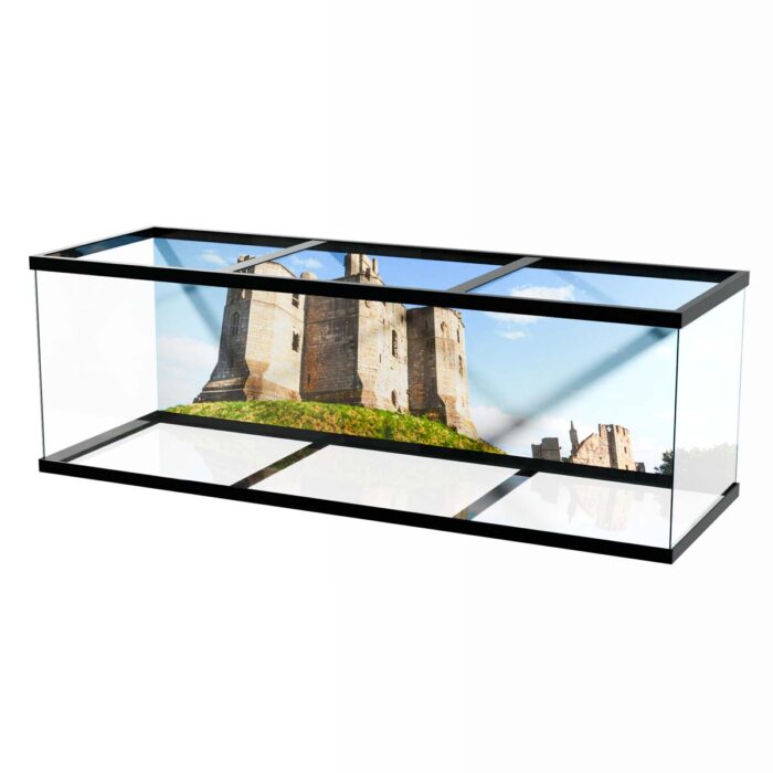 Sunny Castle Ruins makes a perfect background for any fresh or salt water tank or aquarium as well as dry terrariums.