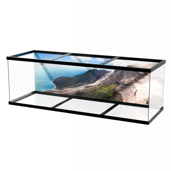 Soufriere Hills Volcano IV will make a perfect background for any fresh or salt water tank or aquarium as well as dry terrariums.