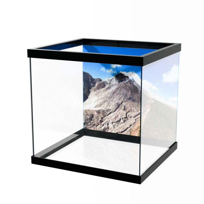 Soufriere Hills Volcano III will make a perfect background for any fresh or salt water tank or aquarium as well as dry terrariums.