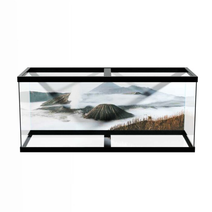 Cloudy Bromo Island will make a perfect background for any fresh or salt water tank or aquarium as well as dry terrariums.