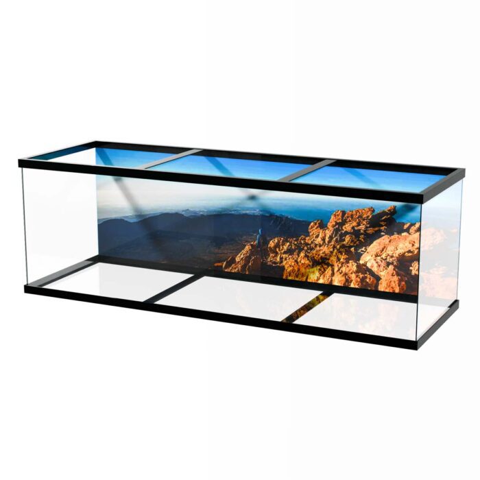 Volcano Landscape View will make a perfect background for any fresh or salt water tank or aquarium as well as dry terrariums.