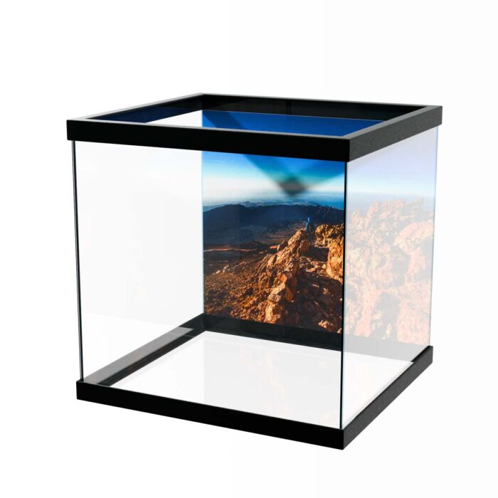 Volcano Landscape View will make a perfect background for any fresh or salt water tank or aquarium as well as dry terrariums.