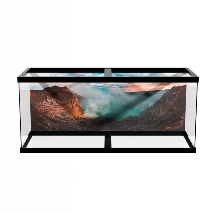 Volcano Lake Sunrise will make a perfect background for any fresh or salt water tank or aquarium as well as dry terrariums.