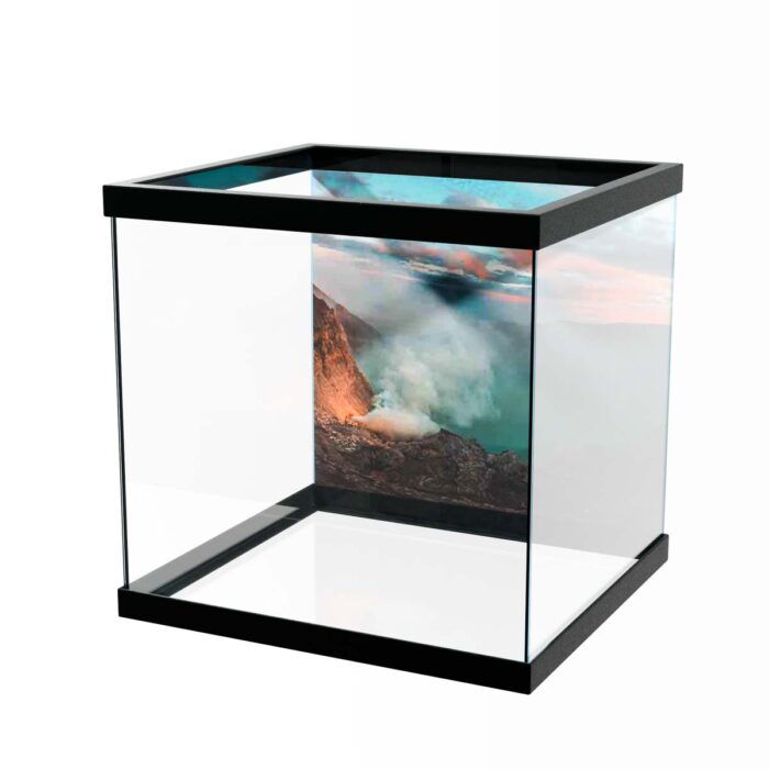 Volcano Lake Sunrise will make a perfect background for any fresh or salt water tank or aquarium as well as dry terrariums.