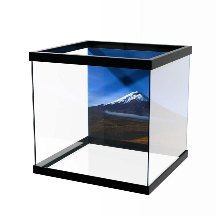 Glacier Capped Volcano will make a perfect background for any fresh or salt water tank or aquarium as well as dry terrariums.