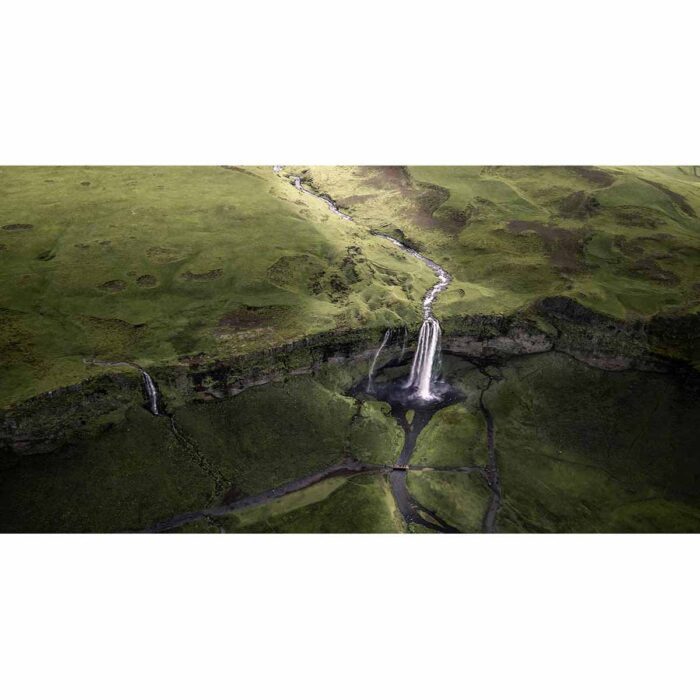 Aerial Iceland Waterfall will make a perfect background for any fresh or salt water tank or aquarium as well as dry terrariums.