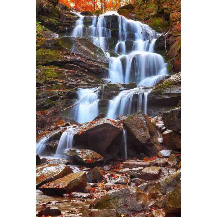 Beautiful Autumn Waterfall will make a perfect background for any fresh or salt water tank or aquarium as well as dry terrariums.