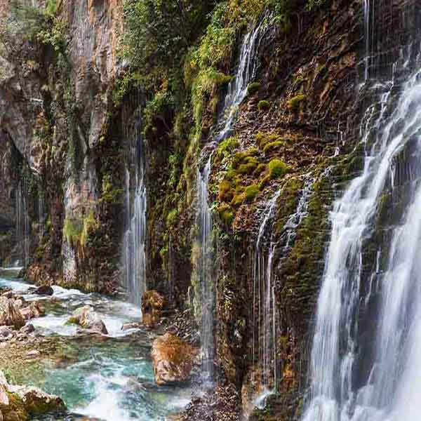 Beautiful Turkey Waterfall will make a perfect background for any fresh or salt water tank or aquarium as well as dry terrariums.