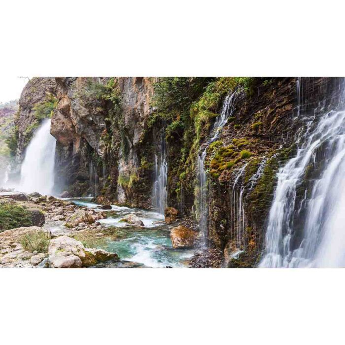 Beautiful Turkey Waterfall will make a perfect background for any fresh or salt water tank or aquarium as well as dry terrariums.