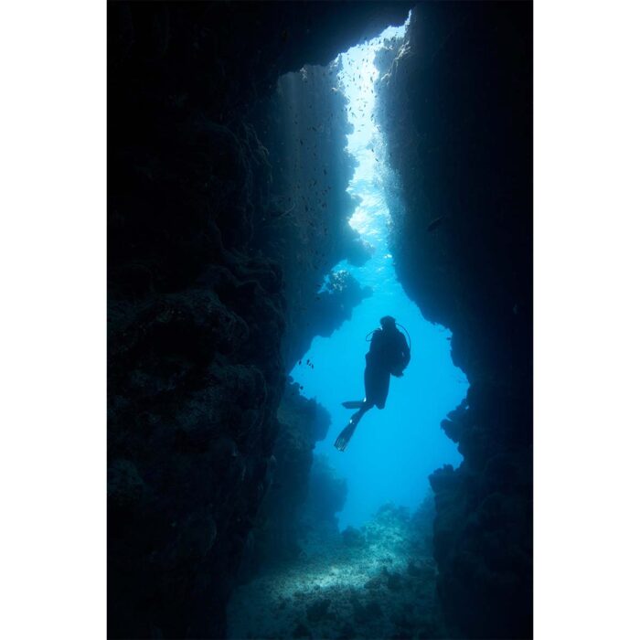 Cave Diver Underwater will make a perfect background for any fresh or salt water tank or aquarium as well as dry terrariums.