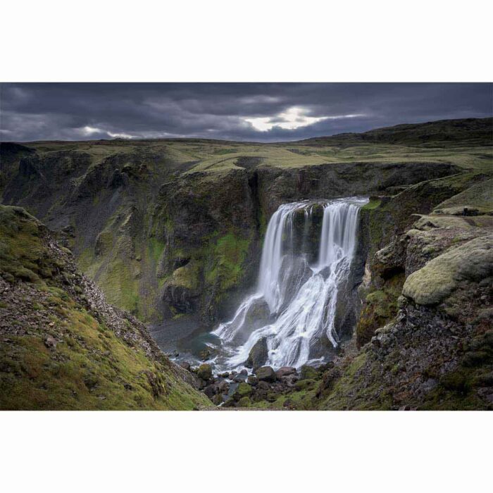 Cloudy Fagrifoss Waterfall will make a perfect background for any fresh or salt water tank or aquarium as well as dry terrariums.