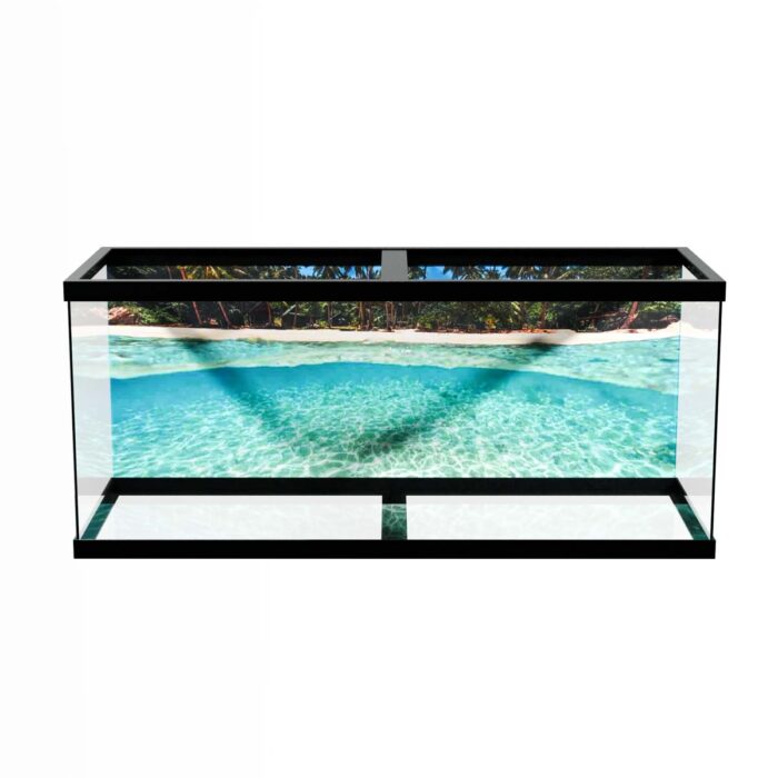 Island Half Underwater will make a perfect background for any fresh or salt water tank or aquarium as well as dry terrariums.