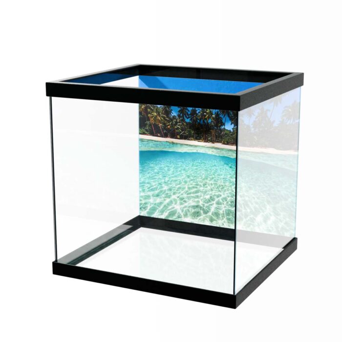 Island Half Underwater will make a perfect background for any fresh or salt water tank or aquarium as well as dry terrariums.