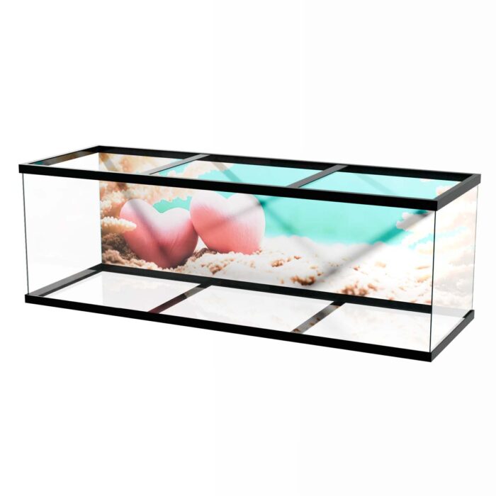 Underwater Romance Scene will make a perfect background for any fresh or salt water tank or aquarium as well as dry terrariums.