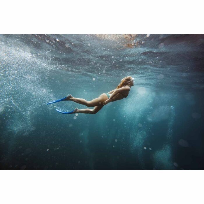 Woman Swimming Ocean will make a perfect background for any fresh or salt water tank or aquarium as well as dry terrariums.