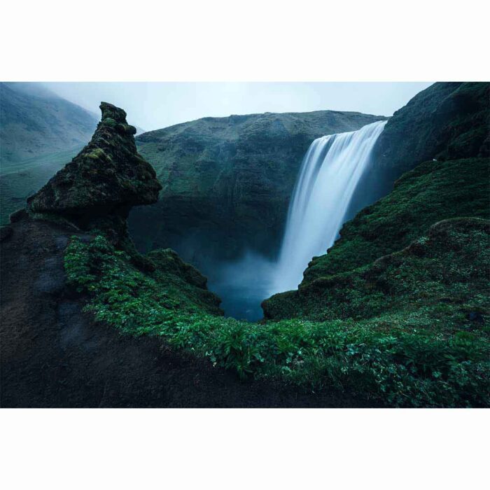 Famous Skogafoss Waterfall will make a perfect background for any fresh or salt water tank or aquarium as well as dry terrariums.