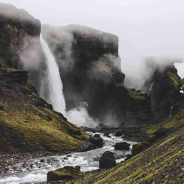 Iceland Mist Waterfall will make a perfect background for any fresh or salt water tank or aquarium as well as dry terrariums.