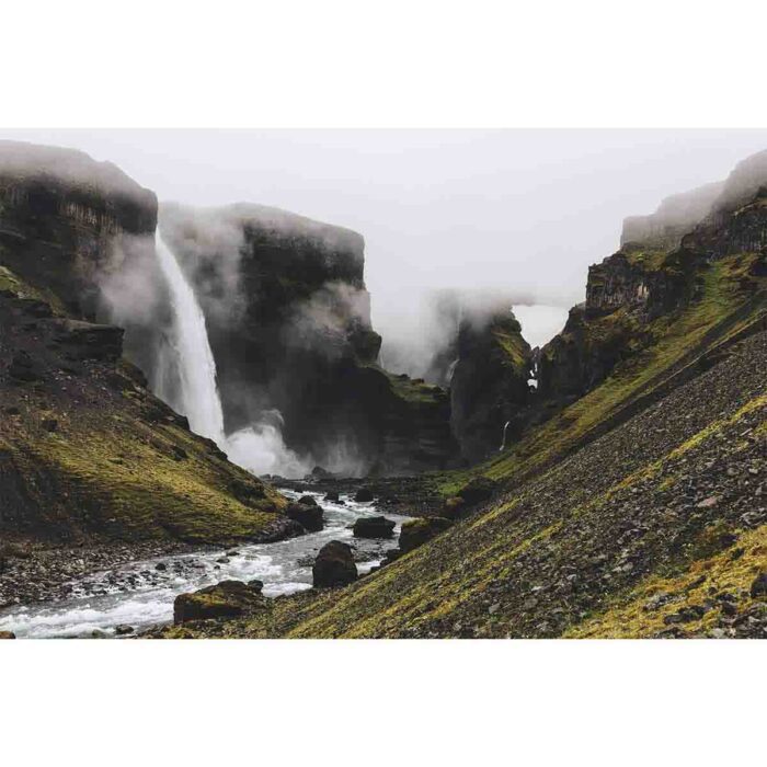 Iceland Mist Waterfall will make a perfect background for any fresh or salt water tank or aquarium as well as dry terrariums.