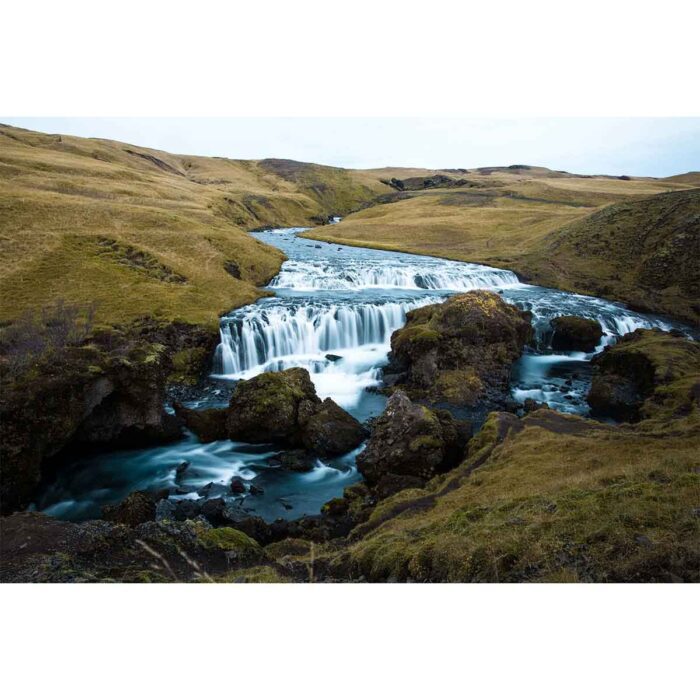 Skogafoss Skog Waterfall will make a perfect background for any fresh or salt water tank or aquarium as well as dry terrariums.