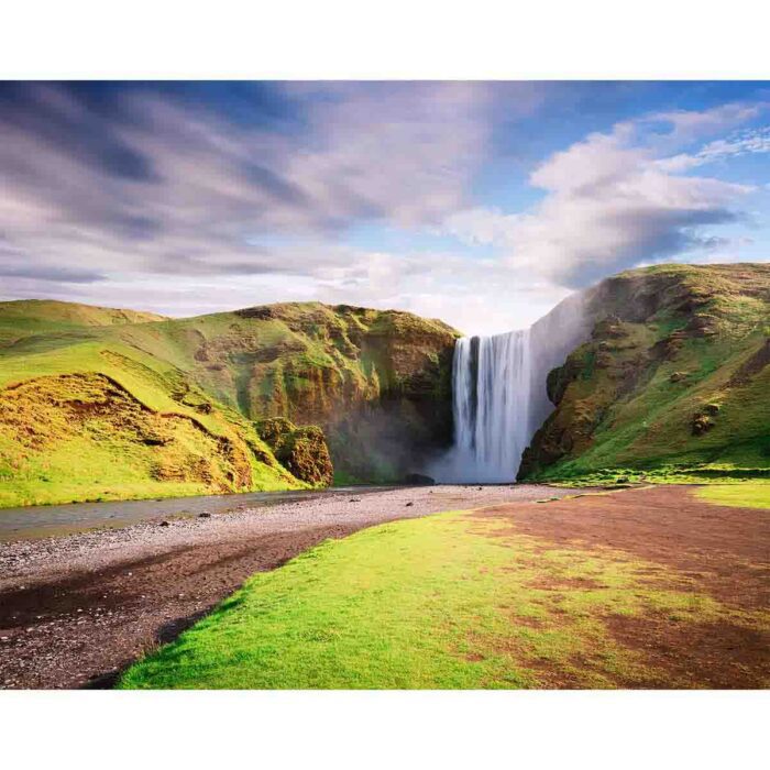 Skogafoss Waterfall Iceland will make a perfect background for any fresh or salt water tank or aquarium as well as dry terrariums.