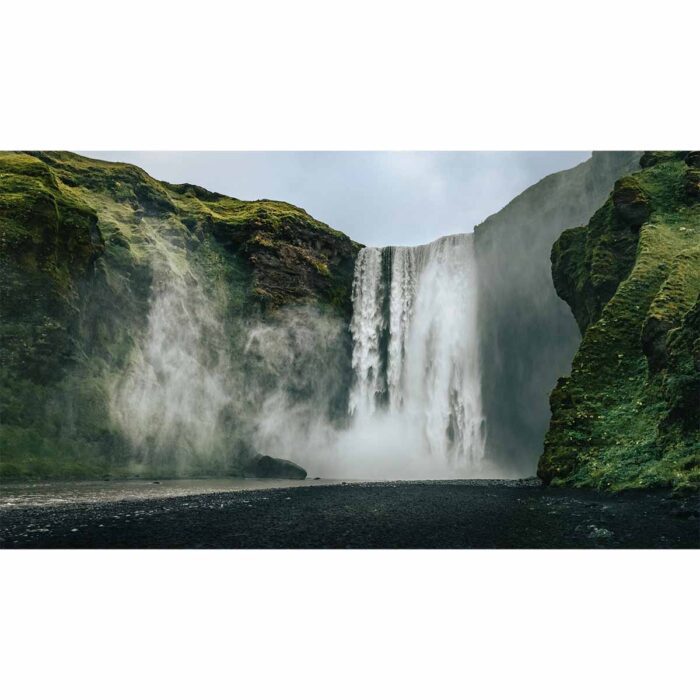 Towering Skogafoss Waterfall will make a perfect background for any fresh or salt water tank or aquarium as well as dry terrariums.