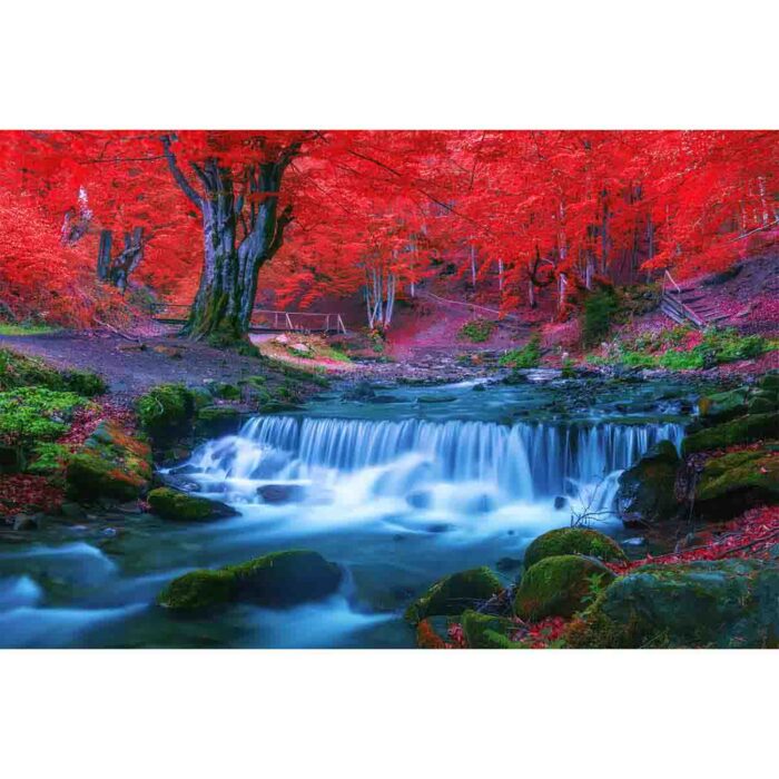 Vibrant Red Waterfall will make a perfect background for any fresh or salt water tank or aquarium as well as dry terrariums.